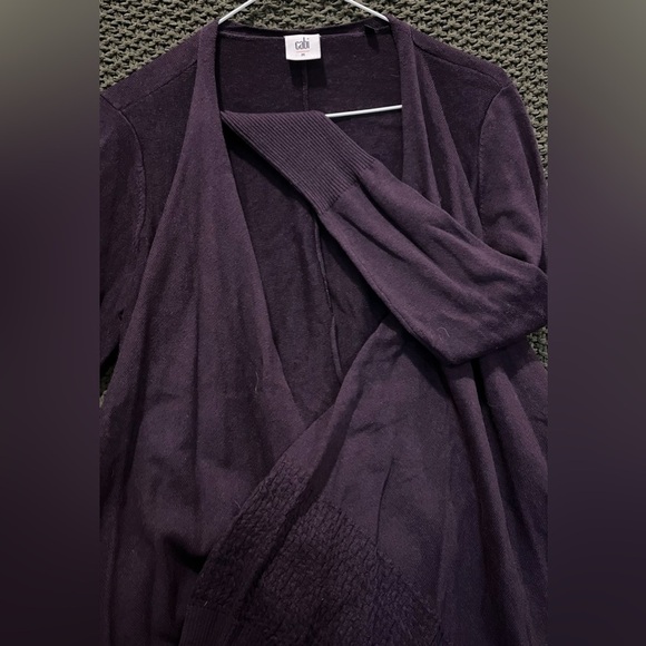 Cabi Women's Purple Sweater, Open Scarf-Hem, Crossing Detail on Back; Size M - Picture 1 of 12